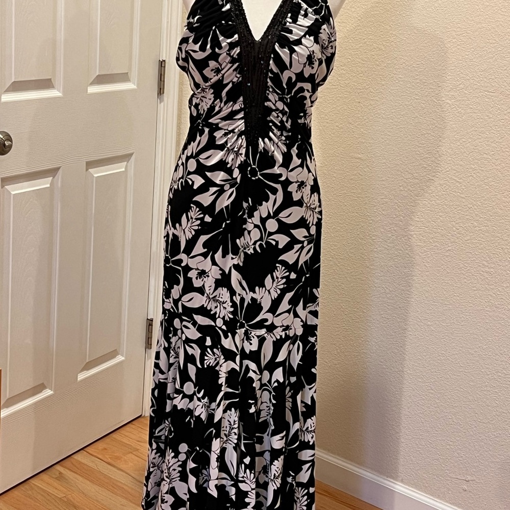 Dress long halter with beads size 14